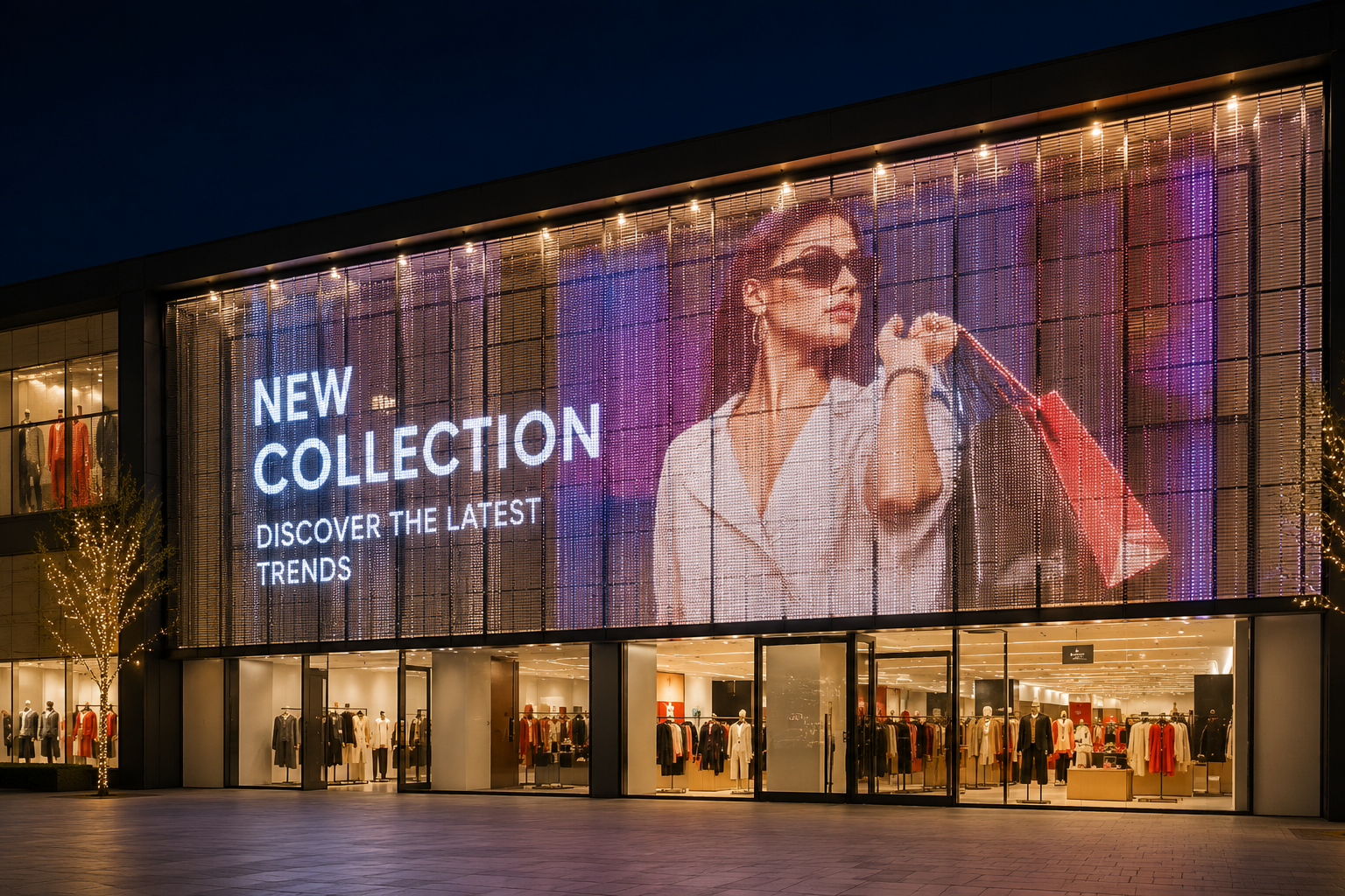 Prism OD outdoor transparent LED display hero background